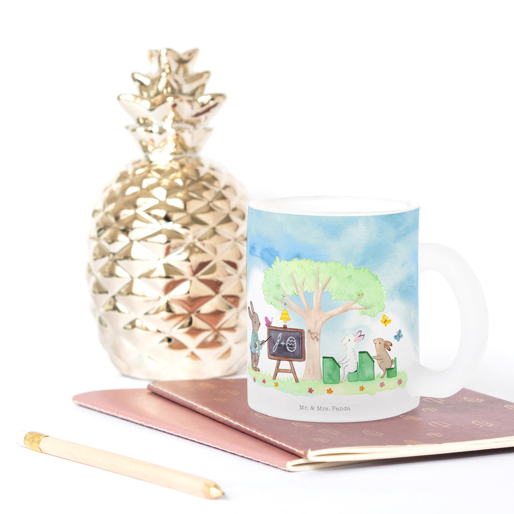 Teetasse Hasenschule Teetasse, Teeglas, Teebecher, Tasse mit Henkel, Tasse, Glas Teetasse, Teetasse aus Glas, Ostern, Osterhase, Ostergeschenke, Osternest, Osterdeko, Geschenk zu Ostern