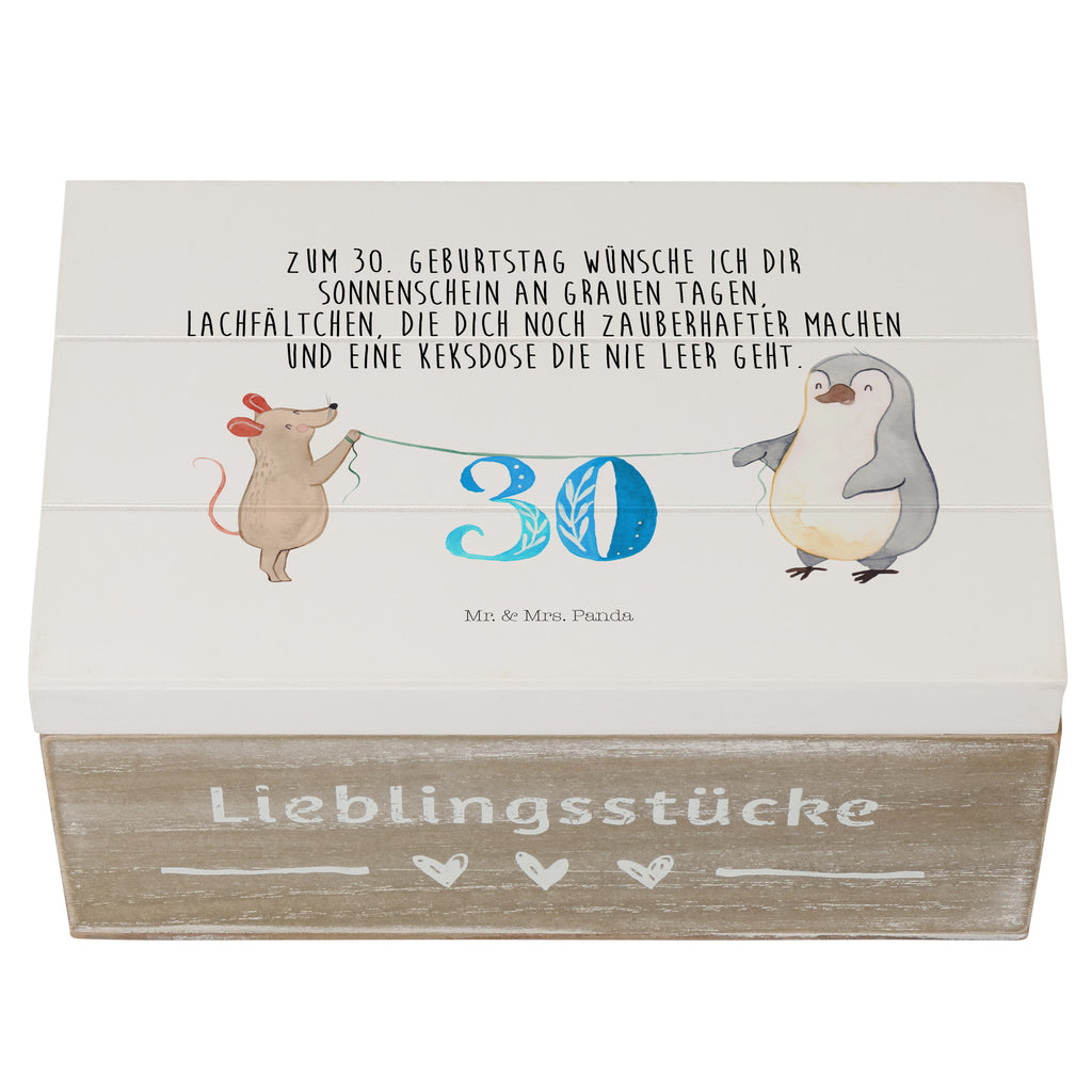 Holzkiste 30. Geburtstag Maus Pinguin Geburtstag, Party, Feiern, Torte, Kuchen, Geschenk Holzkiste, Kiste, Schatzkiste, Truhe, Schatulle, XXL,  Erinnerungsbox, Erinnerungskiste, Dekokiste, Aufbewahrungsbox  Geburtstag, Geburtstagsgeschenk, Geschenk