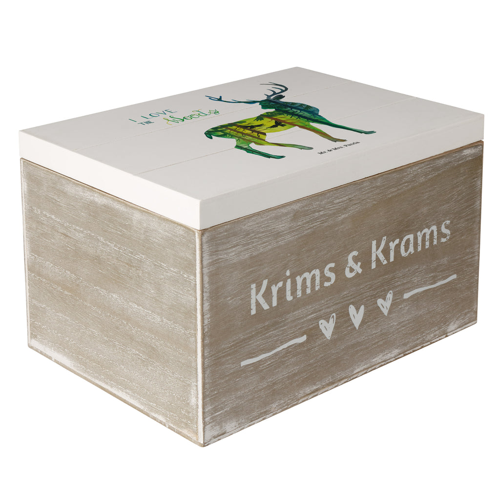 Holzkiste Hirsch I love the woods Wald, woods, Hirsch,  Holzkiste, Kiste, Schatzkiste, Truhe, Schatulle, XXL,  Erinnerungsbox, Erinnerungskiste, Dekokiste, Aufbewahrungsbox  Blumen Deko, Frühlings Deko, Sommer Deko, Dekoration, positive Botschaft, Naturliebhaber, Outdoor, Natur, Abenteuer