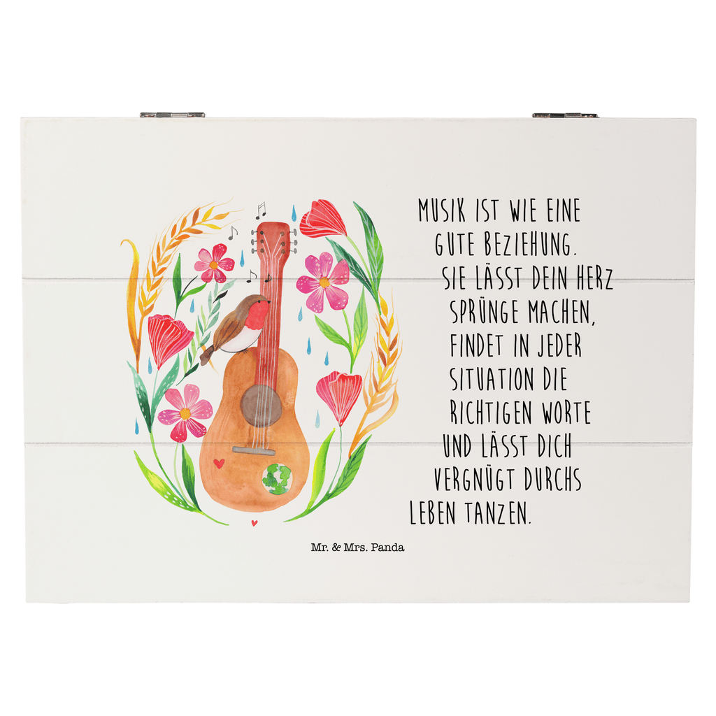 Holzkiste Rotkehlchen Gitarre Gitarre, Musiker, Musik, Sänger, Sängerin, Songs, Lebensgefühl Holzkiste, Kiste, Schatzkiste, Truhe, Schatulle, XXL,  Erinnerungsbox, Erinnerungskiste, Dekokiste, Aufbewahrungsbox  Blumen Deko, Frühlings Deko, Sommer Deko, Dekoration, positive Botschaft, Naturliebhaber, Outdoor, Natur, Abenteuer