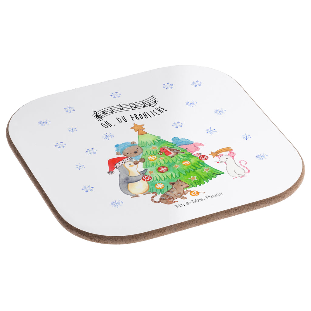 Quadratische Untersetzer Weihnachtsbaum schmücken Bierdeckel, Glasuntersetzer, Untersetzer Gläser, Getränkeuntersetzer, Winter, Weihnachten, Weihnachtsdeko, Nikolaus, Advent, Heiligabend, Wintermotiv