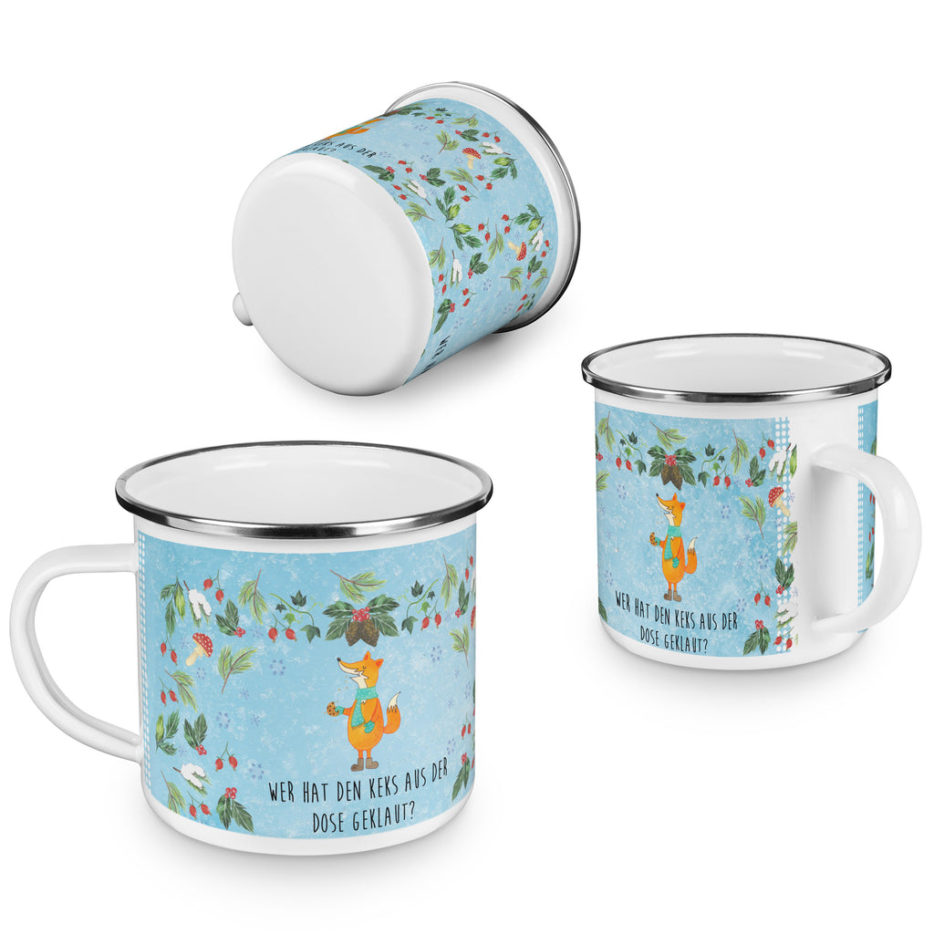 Camping Emaille Tasse Fuchs Keksdose Campingtasse, Trinkbecher, Metalltasse, Outdoor Tasse, Emaille Trinkbecher, Blechtasse Outdoor, Emaille Campingbecher, Edelstahl Trinkbecher, Metalltasse für Camping, Kaffee Blechtasse, Camping Tasse Metall, Winter, Weihnachten, Weihnachtsdeko, Nikolaus, Advent, Heiligabend, Wintermotiv