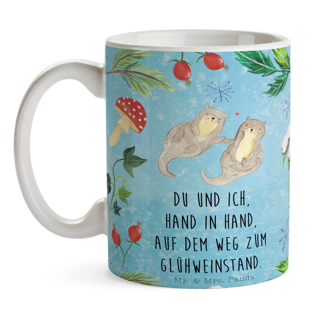 Tasse Otter Glühweinstand  Becher, Kaffeetasse, Kaffeebecher, Tee, Frühstück, Büro  Winter, Weihnachten, Weihnachtsdeko, Nikolaus, Advent, Heiligabend, Wintermotiv