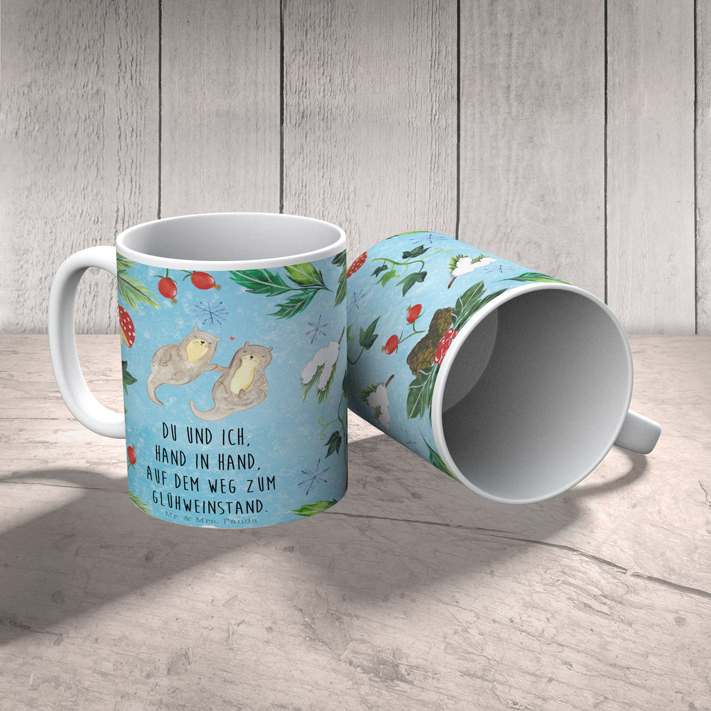 Tasse Otter Glühweinstand  Becher, Kaffeetasse, Kaffeebecher, Tee, Frühstück, Büro  Winter, Weihnachten, Weihnachtsdeko, Nikolaus, Advent, Heiligabend, Wintermotiv