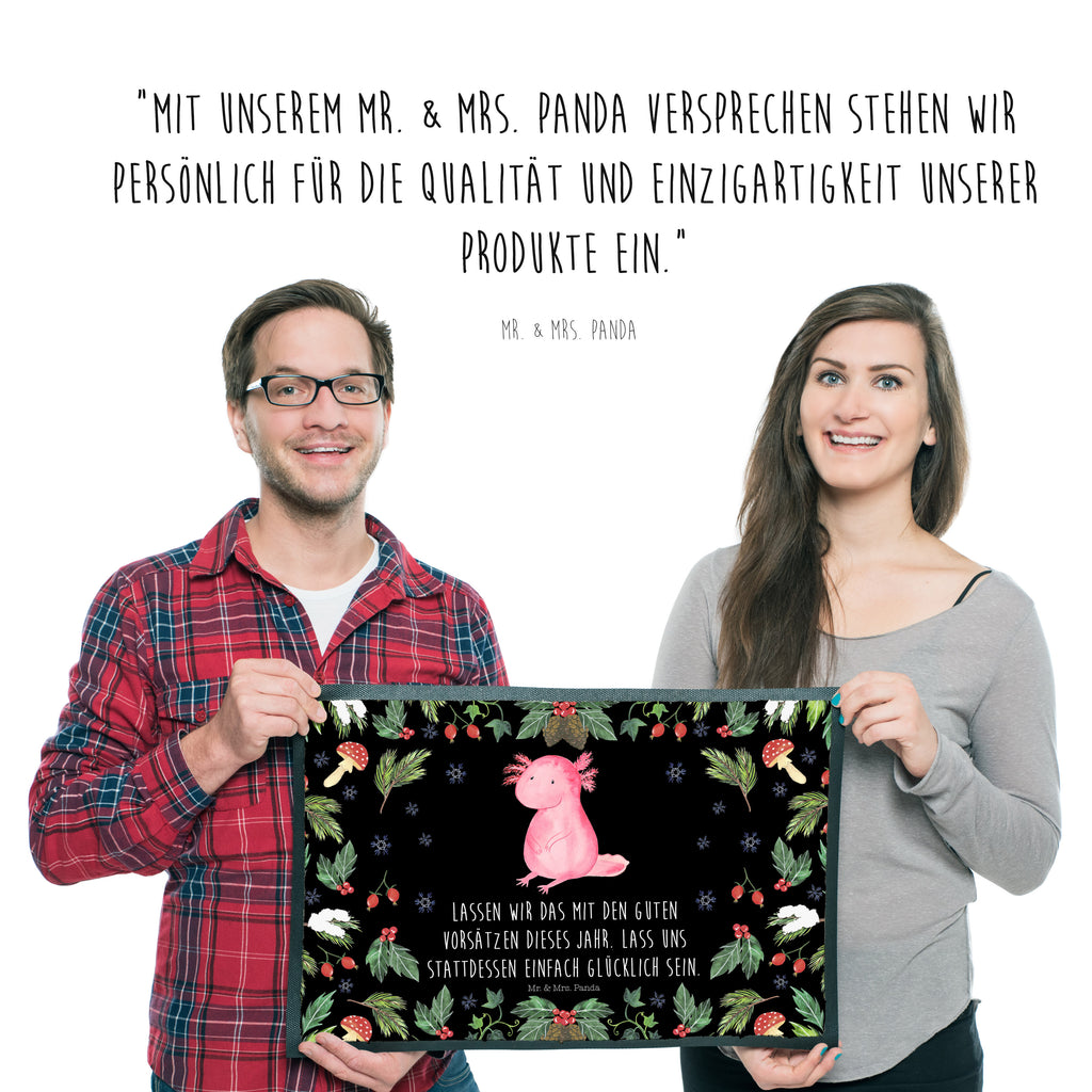 Fußmatte Axolotl Glücklich  Türvorleger, Schmutzmatte, Fußabtreter, Matte, Schmutzfänger, Fußabstreifer, Schmutzfangmatte, Türmatte, Motivfußmatte,  Haustürmatte, Vorleger  Winter, Weihnachten, Weihnachtsdeko, Nikolaus, Advent, Heiligabend, Wintermotiv