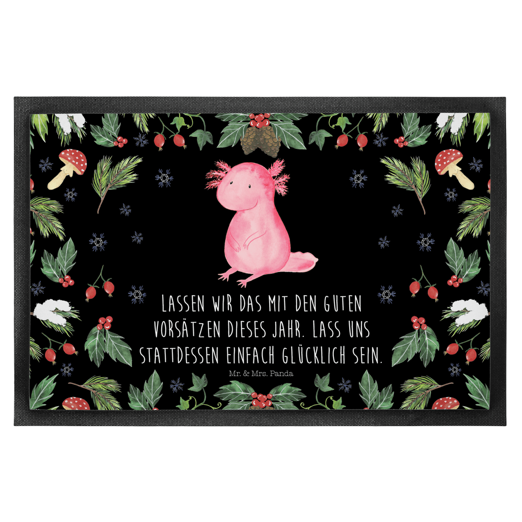 Fußmatte Axolotl Glücklich  Türvorleger, Schmutzmatte, Fußabtreter, Matte, Schmutzfänger, Fußabstreifer, Schmutzfangmatte, Türmatte, Motivfußmatte,  Haustürmatte, Vorleger  Winter, Weihnachten, Weihnachtsdeko, Nikolaus, Advent, Heiligabend, Wintermotiv