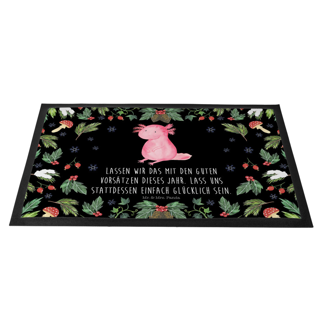 Fußmatte Axolotl Glücklich  Türvorleger, Schmutzmatte, Fußabtreter, Matte, Schmutzfänger, Fußabstreifer, Schmutzfangmatte, Türmatte, Motivfußmatte,  Haustürmatte, Vorleger  Winter, Weihnachten, Weihnachtsdeko, Nikolaus, Advent, Heiligabend, Wintermotiv