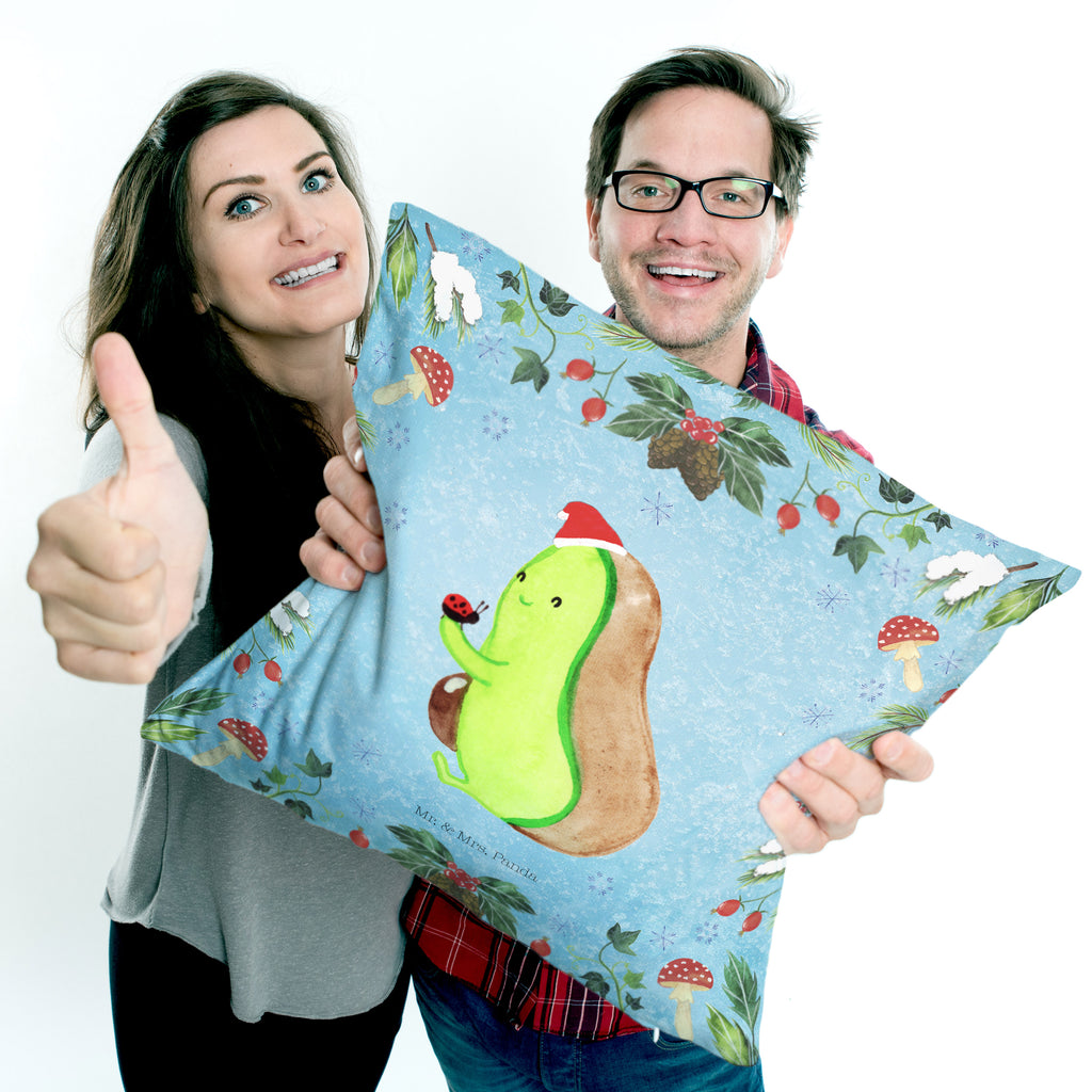 40x40 Kissen Avocado kleine Dinge Kissenhülle, Kopfkissen, Sofakissen, Dekokissen, Motivkissen, Winter, Weihnachten, Weihnachtsdeko, Nikolaus, Advent, Heiligabend, Wintermotiv