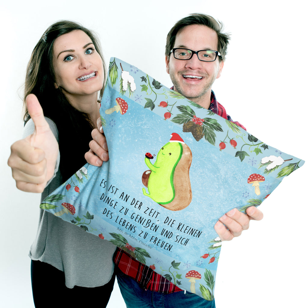 40x40 Kissen Avocado kleine Dinge Kissenhülle, Kopfkissen, Sofakissen, Dekokissen, Motivkissen, Winter, Weihnachten, Weihnachtsdeko, Nikolaus, Advent, Heiligabend, Wintermotiv