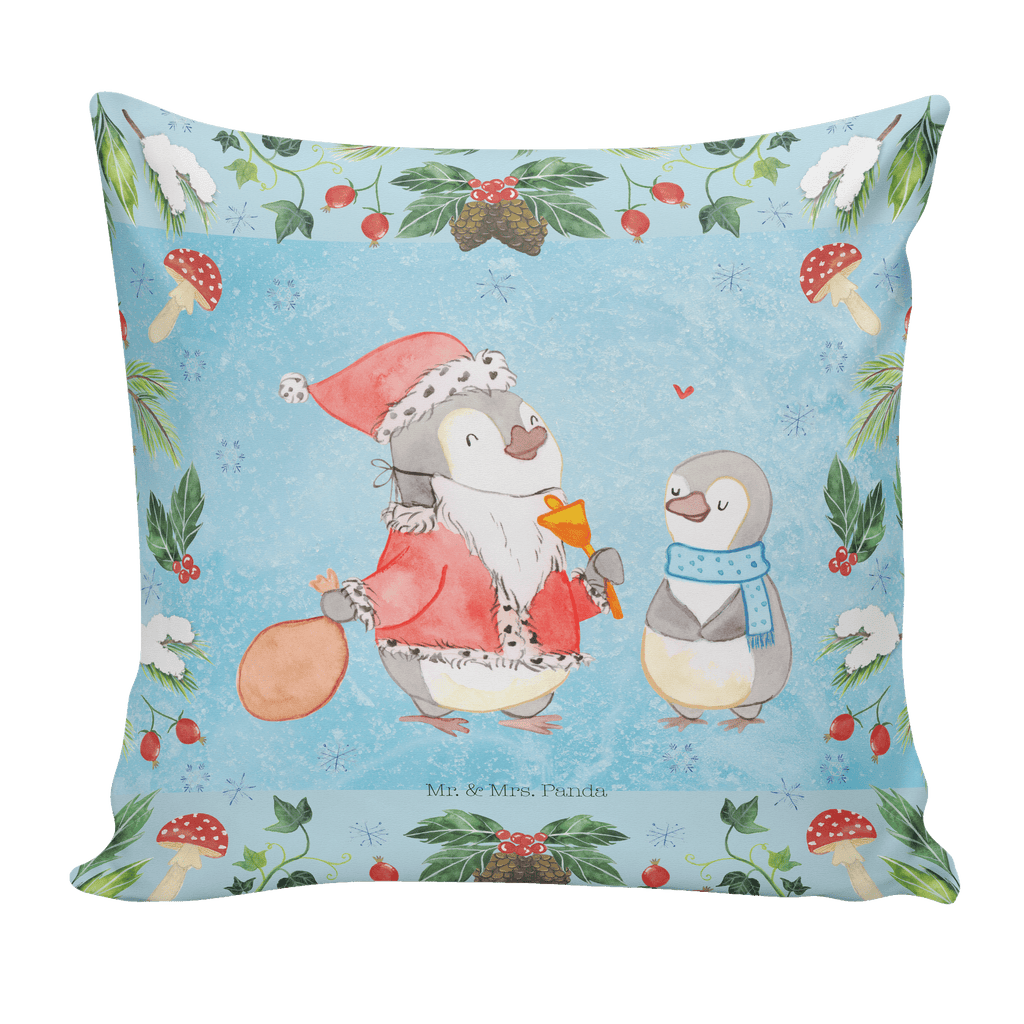 40x40 Kissen Pinguin Wunschliste Kissenhülle, Kopfkissen, Sofakissen, Dekokissen, Motivkissen, Winter, Weihnachten, Weihnachtsdeko, Nikolaus, Advent, Heiligabend, Wintermotiv