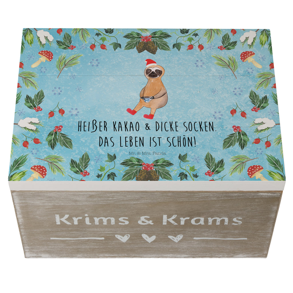 Holzkiste Faultier Kakao Holzkiste, Kiste, Schatzkiste, Truhe, Schatulle, XXL, Erinnerungsbox, Erinnerungskiste, Dekokiste, Aufbewahrungsbox, Winter, Weihnachten, Weihnachtsdeko, Nikolaus, Advent, Heiligabend, Wintermotiv