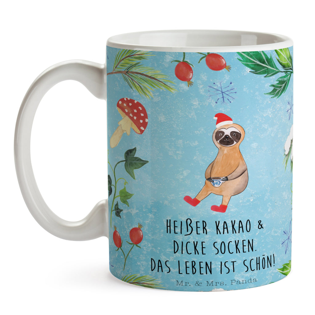 Tasse Faultier Kakao  Becher, Kaffeetasse, Kaffeebecher, Tee, Frühstück, Büro  Winter, Weihnachten, Weihnachtsdeko, Nikolaus, Advent, Heiligabend, Wintermotiv