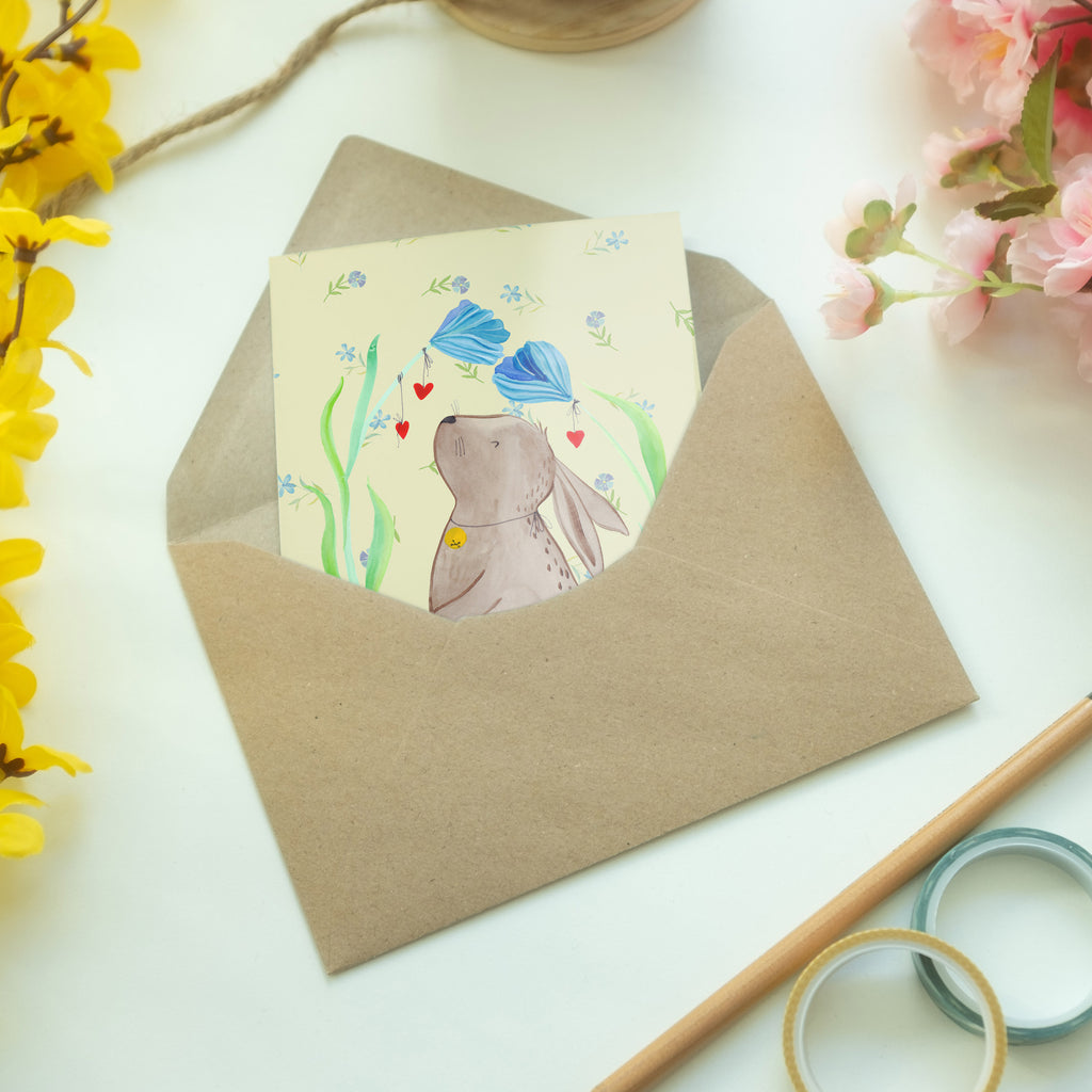 Grußkarte Hase Blume Klappkarte, Einladungskarte, Glückwunschkarte, Hochzeitskarte, Geburtstagskarte, Karte, Ostern, Osterhase, Ostergeschenke, Osternest, Osterdeko, Geschenk zu Ostern, Hase, Kaninchen, Kind, Taufe, Taufgeschenk, Geburt, Schwangerschaft, erstes Kind, Kindergeburtstag, Geburtstag, Hoffnung, Träume