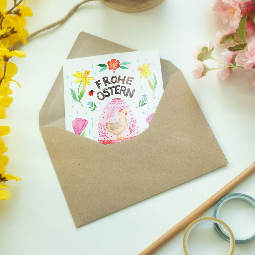 Grußkarte Frohe Ostern Ei Klappkarte, Einladungskarte, Glückwunschkarte, Hochzeitskarte, Geburtstagskarte, Karte, Ostern, Osterhase, Ostergeschenke, Osternest, Osterdeko, Geschenk zu Ostern