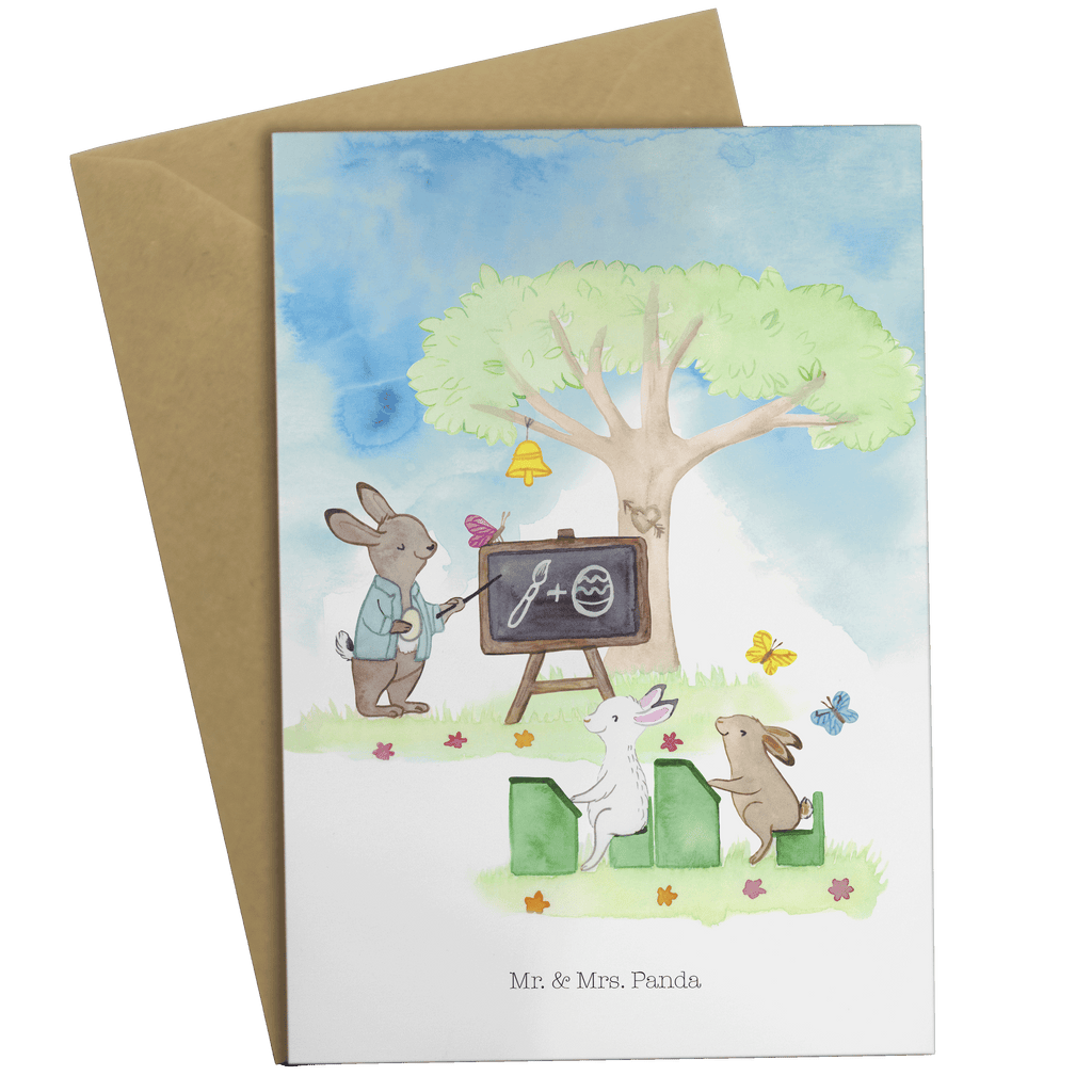 Grußkarte Hasenschule Klappkarte, Einladungskarte, Glückwunschkarte, Hochzeitskarte, Geburtstagskarte, Karte, Ostern, Osterhase, Ostergeschenke, Osternest, Osterdeko, Geschenk zu Ostern