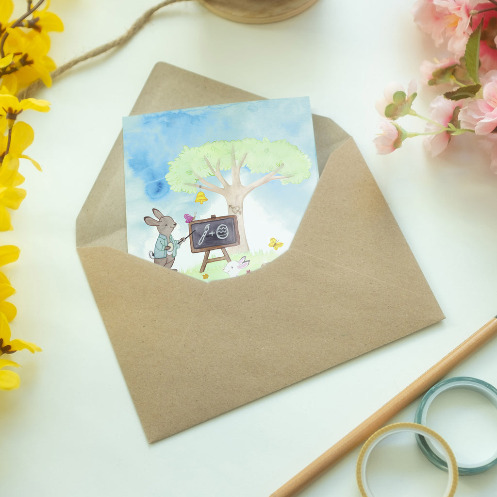 Grußkarte Hasenschule Klappkarte, Einladungskarte, Glückwunschkarte, Hochzeitskarte, Geburtstagskarte, Karte, Ostern, Osterhase, Ostergeschenke, Osternest, Osterdeko, Geschenk zu Ostern