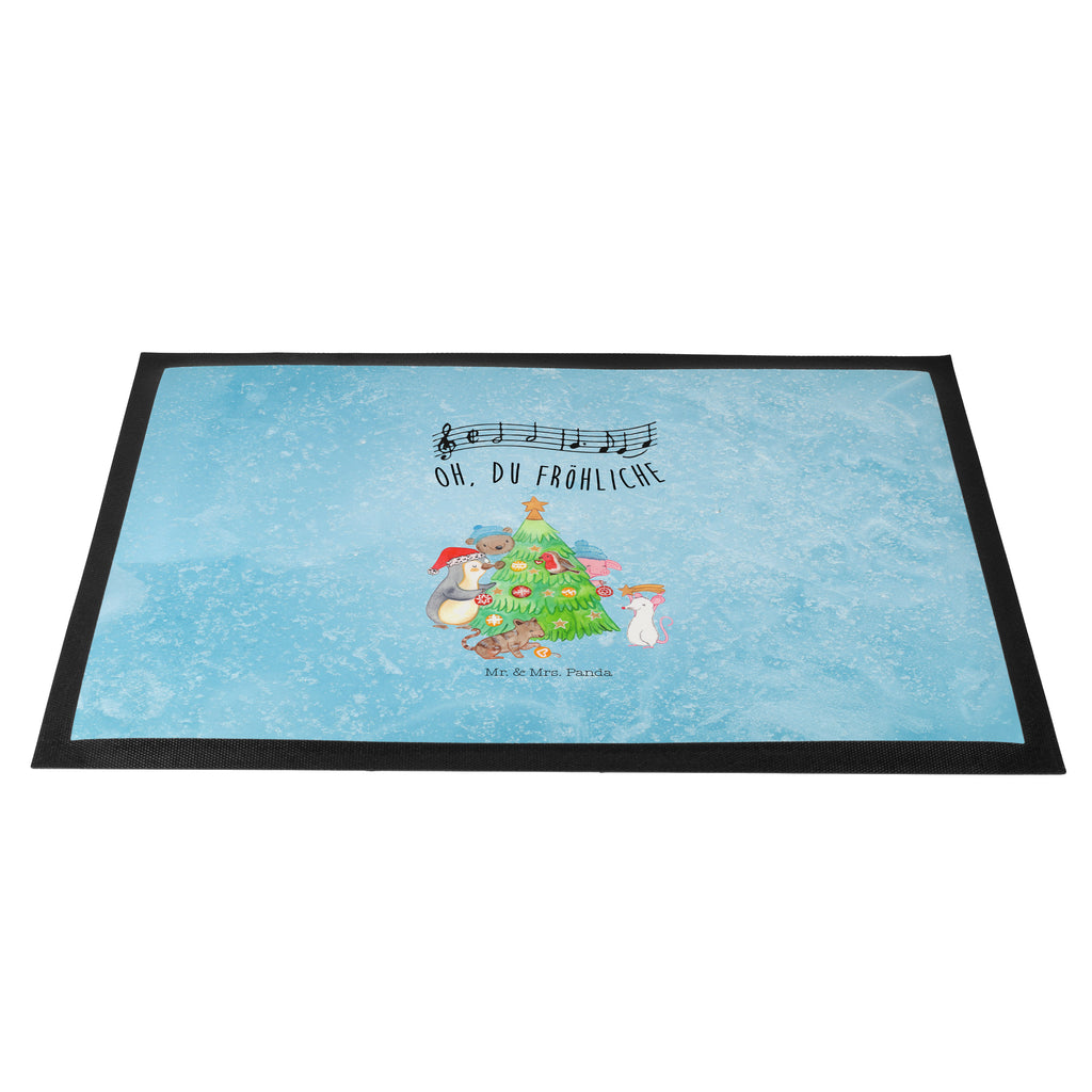 Fußmatte Weihnachtsbaum schmücken  Türvorleger, Schmutzmatte, Fußabtreter, Matte, Schmutzfänger, Fußabstreifer, Schmutzfangmatte, Türmatte, Motivfußmatte,  Haustürmatte, Vorleger  Winter, Weihnachten, Weihnachtsdeko, Nikolaus, Advent, Heiligabend, Wintermotiv