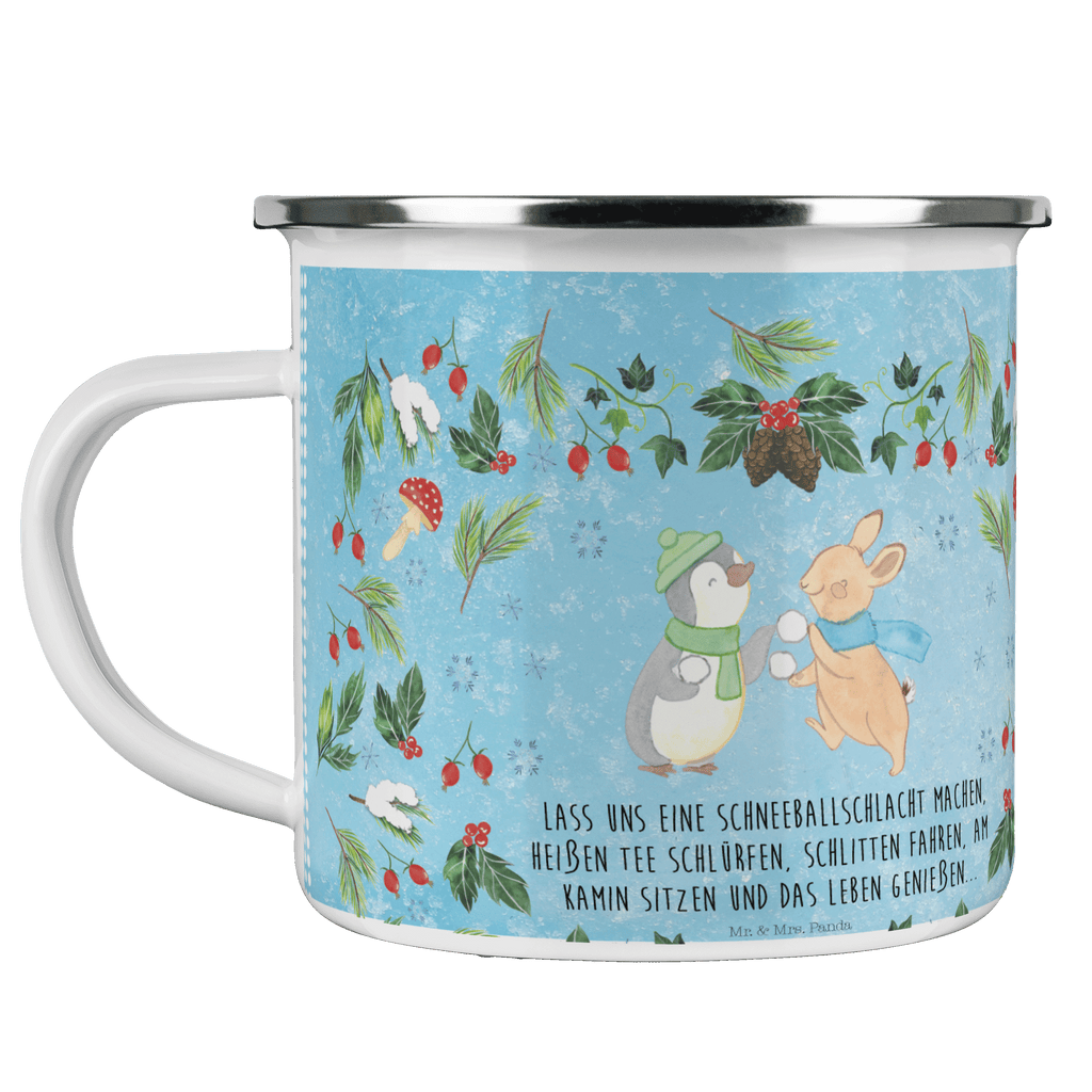 Camping Emaille Tasse Pinguin Hase Schneeballschlacht Campingtasse, Trinkbecher, Metalltasse, Outdoor Tasse, Emaille Trinkbecher, Blechtasse Outdoor, Emaille Campingbecher, Edelstahl Trinkbecher, Metalltasse für Camping, Kaffee Blechtasse, Camping Tasse Metall, Winter, Weihnachten, Weihnachtsdeko, Nikolaus, Advent, Heiligabend, Wintermotiv