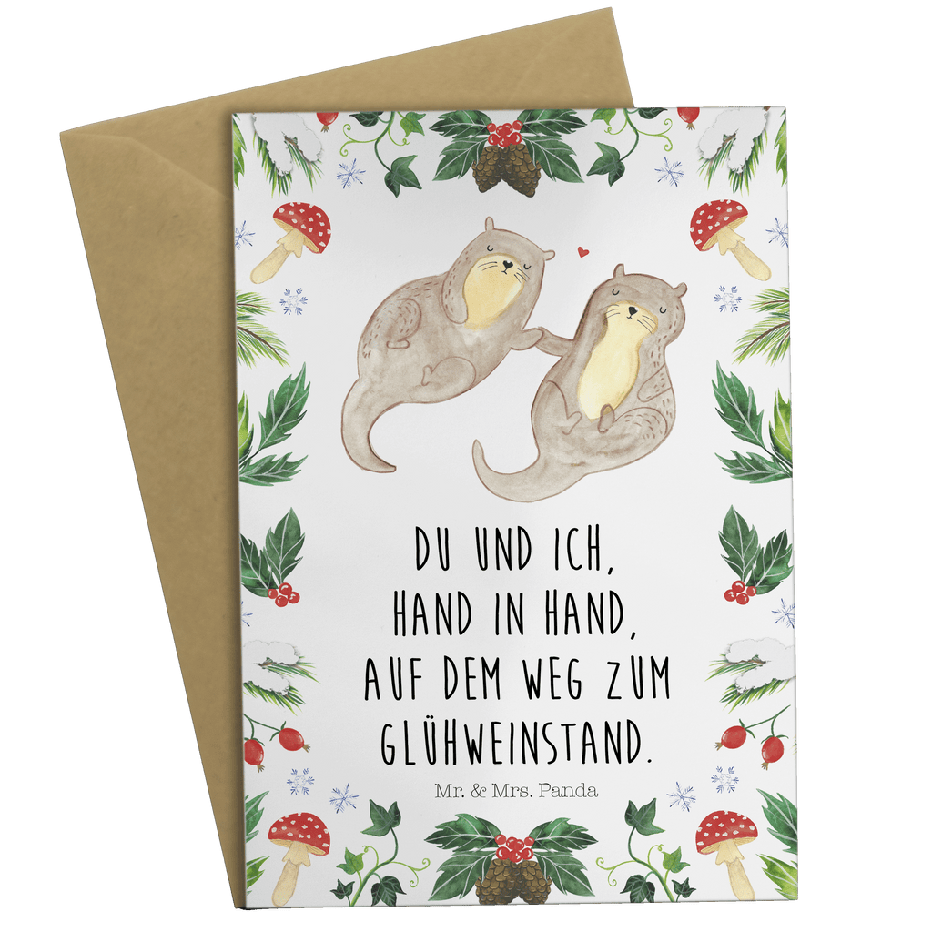 Grußkarte Otter Glühweinstand Klappkarte, Einladungskarte, Glückwunschkarte, Hochzeitskarte, Geburtstagskarte, Karte, Winter, Weihnachten, Weihnachtsdeko, Nikolaus, Advent, Heiligabend, Wintermotiv