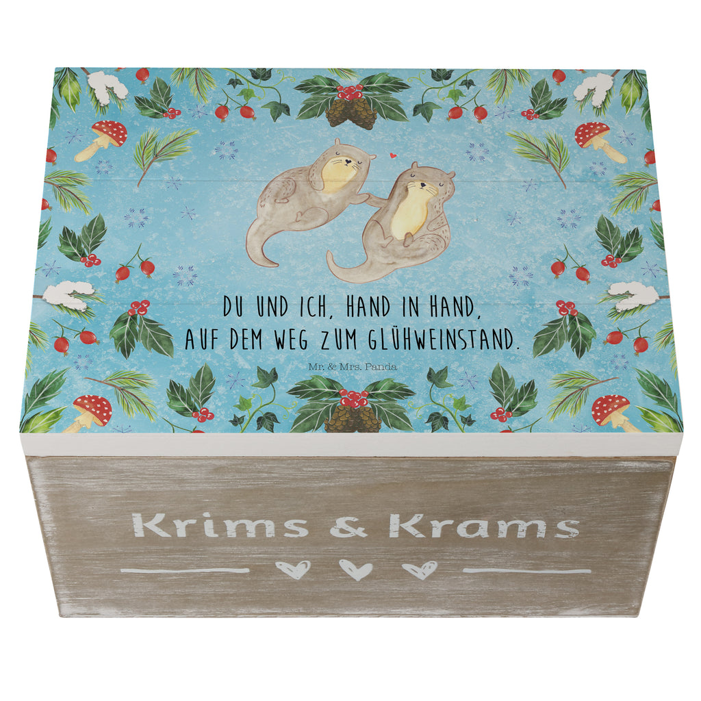 Holzkiste Otter Glühweinstand Holzkiste, Kiste, Schatzkiste, Truhe, Schatulle, XXL, Erinnerungsbox, Erinnerungskiste, Dekokiste, Aufbewahrungsbox, Winter, Weihnachten, Weihnachtsdeko, Nikolaus, Advent, Heiligabend, Wintermotiv