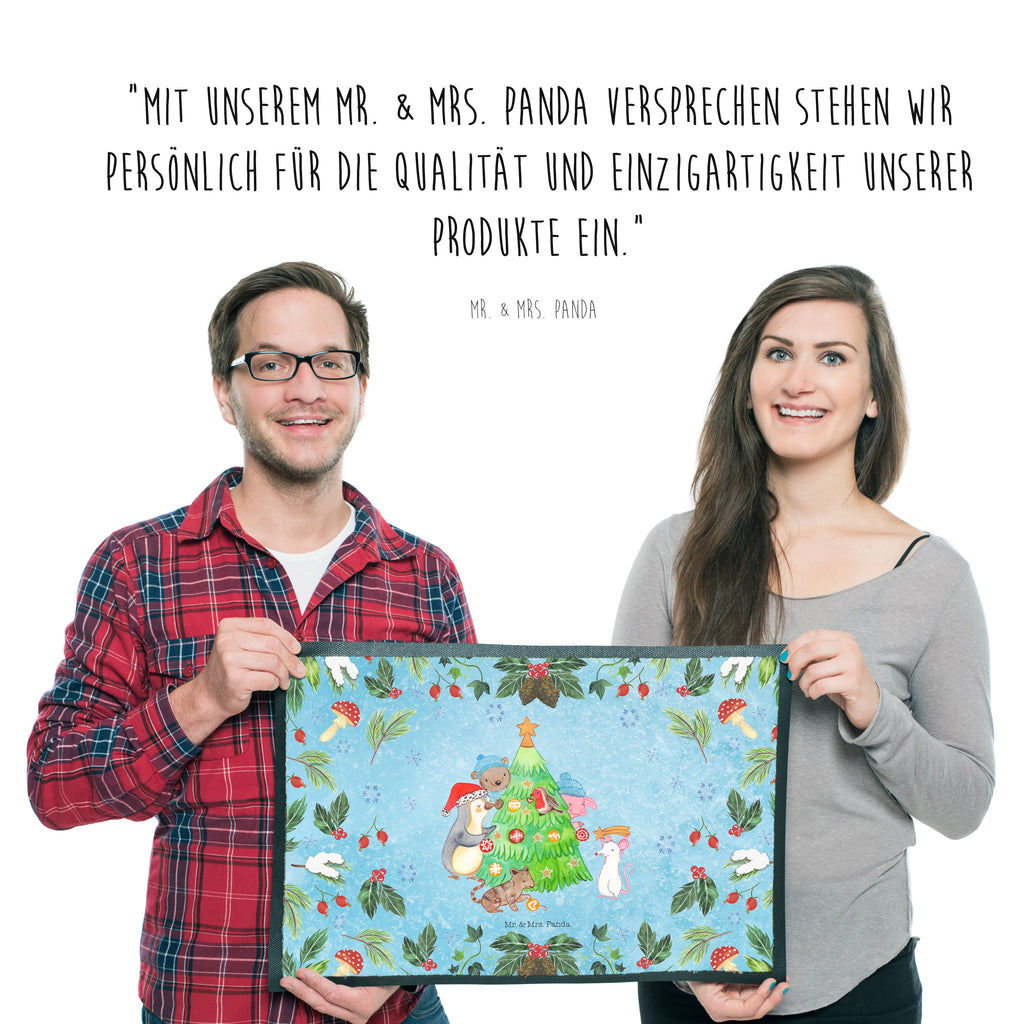 Fußmatte Weihnachtsbaum schmücken  Türvorleger, Schmutzmatte, Fußabtreter, Matte, Schmutzfänger, Fußabstreifer, Schmutzfangmatte, Türmatte, Motivfußmatte,  Haustürmatte, Vorleger  Winter, Weihnachten, Weihnachtsdeko, Nikolaus, Advent, Heiligabend, Wintermotiv