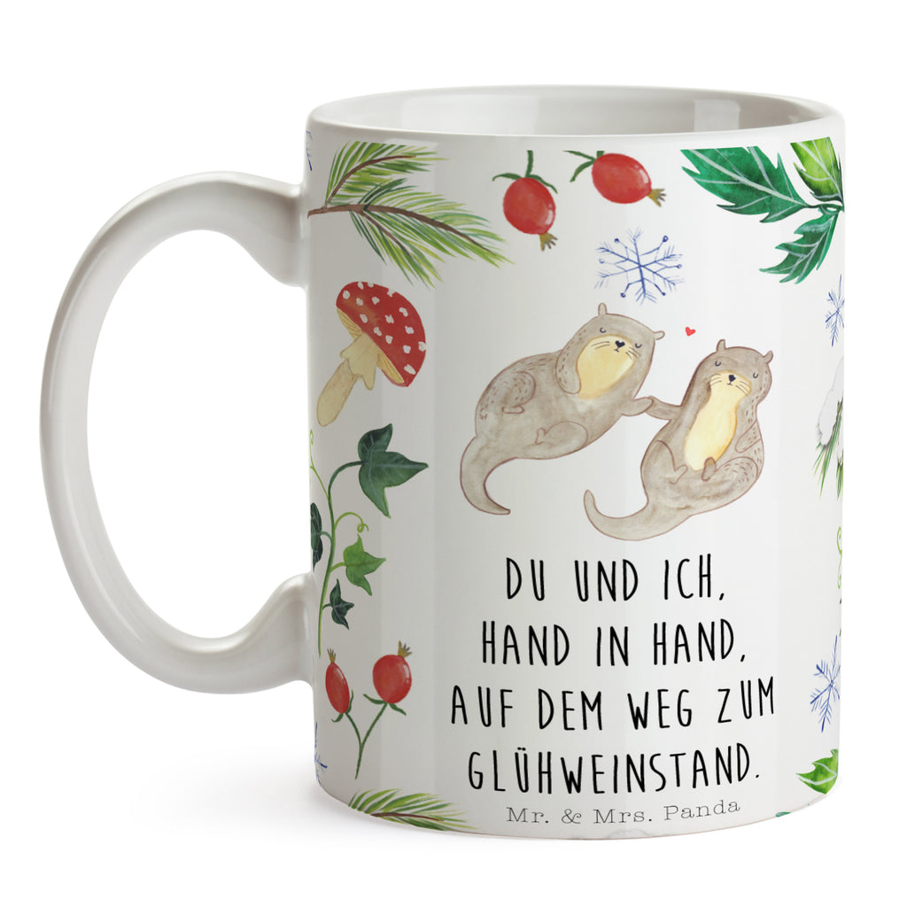 Tasse Otter Glühweinstand  Becher, Kaffeetasse, Kaffeebecher, Tee, Frühstück, Büro  Winter, Weihnachten, Weihnachtsdeko, Nikolaus, Advent, Heiligabend, Wintermotiv