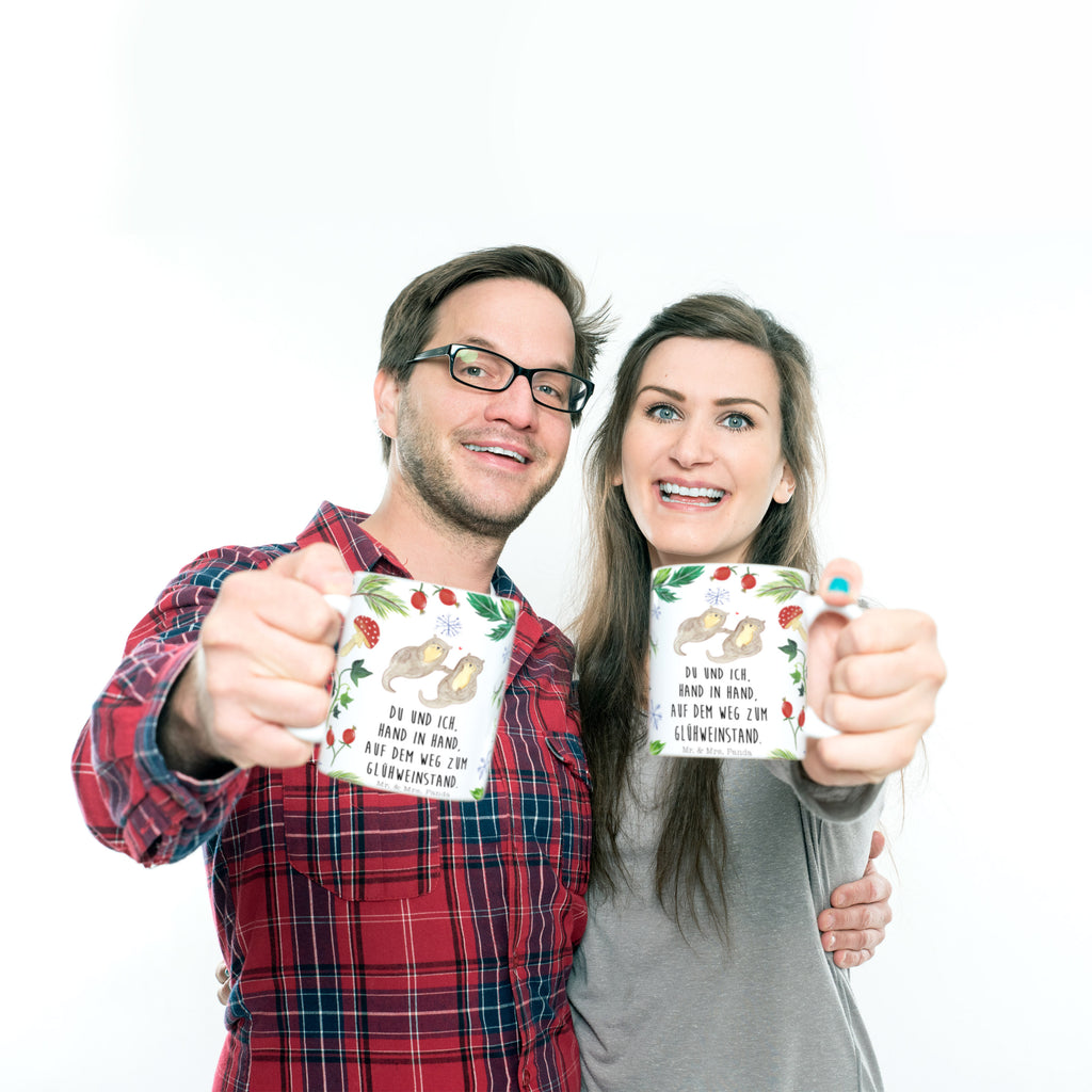 Tasse Otter Glühweinstand  Becher, Kaffeetasse, Kaffeebecher, Tee, Frühstück, Büro  Winter, Weihnachten, Weihnachtsdeko, Nikolaus, Advent, Heiligabend, Wintermotiv