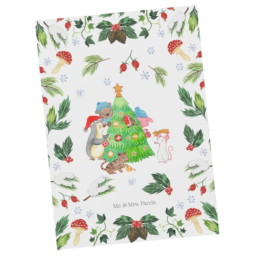 Postkarte Weihnachtsbaum schmücken Geschenkkarte, Grußkarte, Karte, Einladung, Ansichtskarte, Geburtstagskarte, Einladungskarte, Winter, Weihnachten, Weihnachtsdeko, Nikolaus, Advent, Heiligabend, Wintermotiv