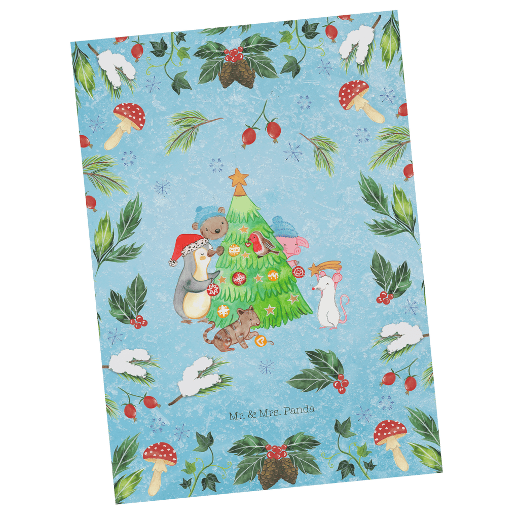 Postkarte Weihnachtsbaum schmücken Geschenkkarte, Grußkarte, Karte, Einladung, Ansichtskarte, Geburtstagskarte, Einladungskarte, Winter, Weihnachten, Weihnachtsdeko, Nikolaus, Advent, Heiligabend, Wintermotiv