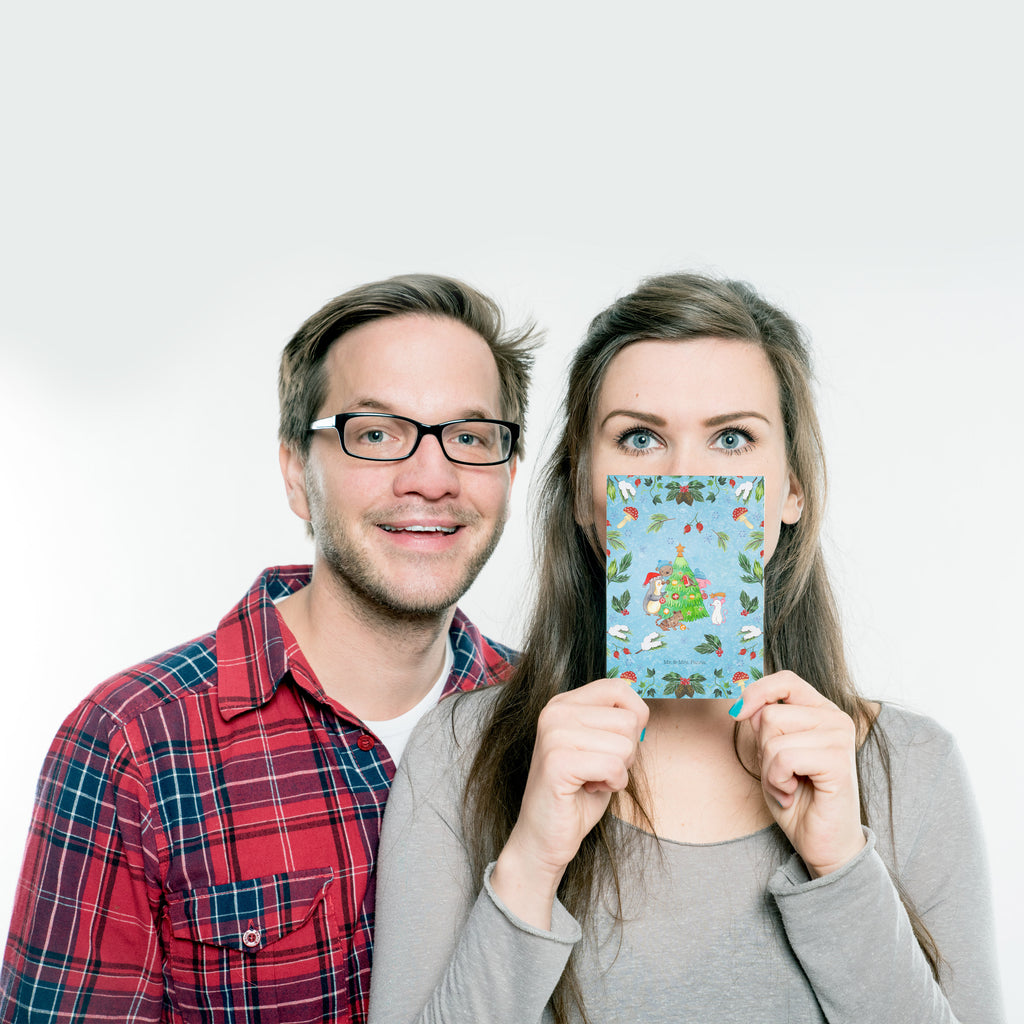 Postkarte Weihnachtsbaum schmücken Geschenkkarte, Grußkarte, Karte, Einladung, Ansichtskarte, Geburtstagskarte, Einladungskarte, Winter, Weihnachten, Weihnachtsdeko, Nikolaus, Advent, Heiligabend, Wintermotiv