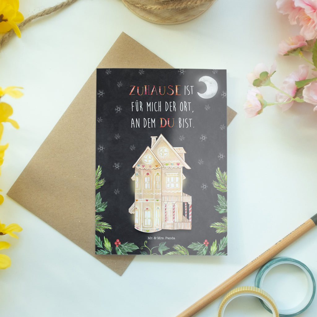 Grußkarte Lebkuchenhaus Klappkarte, Einladungskarte, Glückwunschkarte, Hochzeitskarte, Geburtstagskarte, Karte, Winter, Weihnachten, Weihnachtsdeko, Nikolaus, Advent, Heiligabend, Wintermotiv