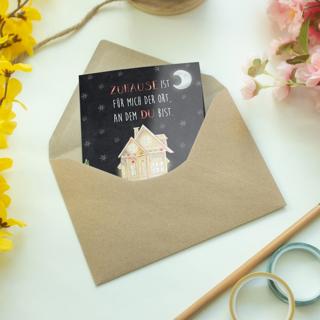 Grußkarte Lebkuchenhaus Klappkarte, Einladungskarte, Glückwunschkarte, Hochzeitskarte, Geburtstagskarte, Karte, Winter, Weihnachten, Weihnachtsdeko, Nikolaus, Advent, Heiligabend, Wintermotiv