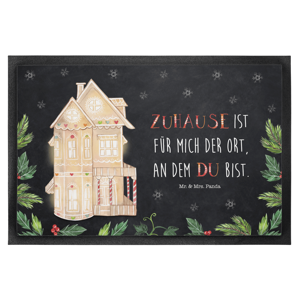 Fußmatte Lebkuchenhaus  Türvorleger, Schmutzmatte, Fußabtreter, Matte, Schmutzfänger, Fußabstreifer, Schmutzfangmatte, Türmatte, Motivfußmatte,  Haustürmatte, Vorleger  Winter, Weihnachten, Weihnachtsdeko, Nikolaus, Advent, Heiligabend, Wintermotiv
