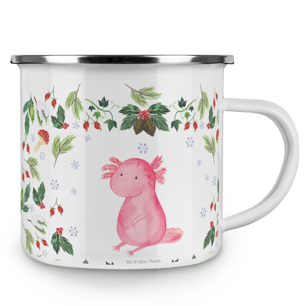 Camping Emaille Tasse Axolotl Glücklich Campingtasse, Trinkbecher, Metalltasse, Outdoor Tasse, Emaille Trinkbecher, Blechtasse Outdoor, Emaille Campingbecher, Edelstahl Trinkbecher, Metalltasse für Camping, Kaffee Blechtasse, Camping Tasse Metall, Winter, Weihnachten, Weihnachtsdeko, Nikolaus, Advent, Heiligabend, Wintermotiv