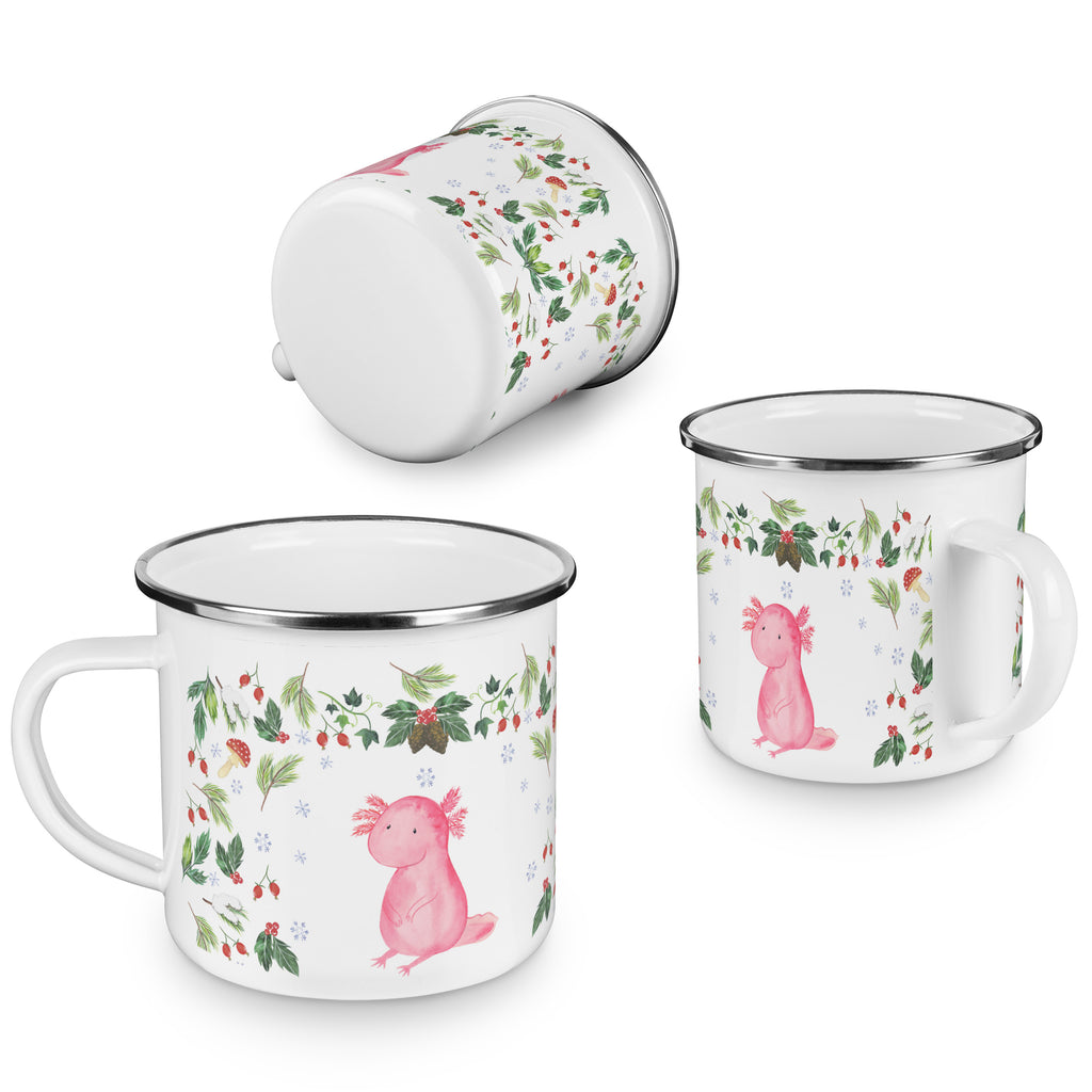 Camping Emaille Tasse Axolotl Glücklich Campingtasse, Trinkbecher, Metalltasse, Outdoor Tasse, Emaille Trinkbecher, Blechtasse Outdoor, Emaille Campingbecher, Edelstahl Trinkbecher, Metalltasse für Camping, Kaffee Blechtasse, Camping Tasse Metall, Winter, Weihnachten, Weihnachtsdeko, Nikolaus, Advent, Heiligabend, Wintermotiv