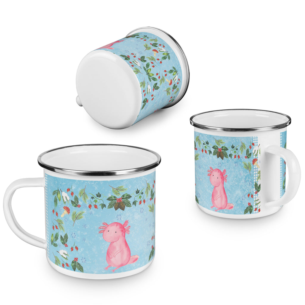 Camping Emaille Tasse Axolotl Glücklich Campingtasse, Trinkbecher, Metalltasse, Outdoor Tasse, Emaille Trinkbecher, Blechtasse Outdoor, Emaille Campingbecher, Edelstahl Trinkbecher, Metalltasse für Camping, Kaffee Blechtasse, Camping Tasse Metall, Winter, Weihnachten, Weihnachtsdeko, Nikolaus, Advent, Heiligabend, Wintermotiv
