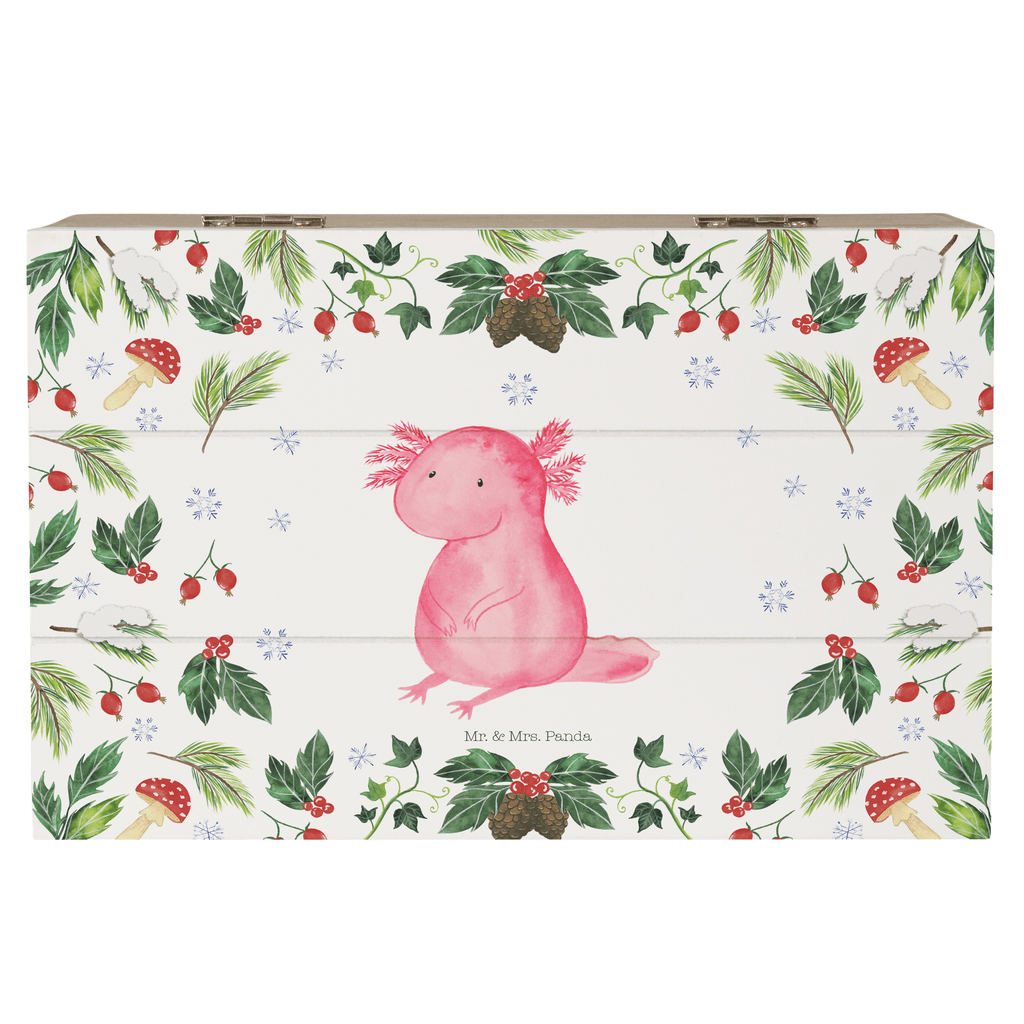 Holzkiste Axolotl Glücklich Holzkiste, Kiste, Schatzkiste, Truhe, Schatulle, XXL, Erinnerungsbox, Erinnerungskiste, Dekokiste, Aufbewahrungsbox, Winter, Weihnachten, Weihnachtsdeko, Nikolaus, Advent, Heiligabend, Wintermotiv