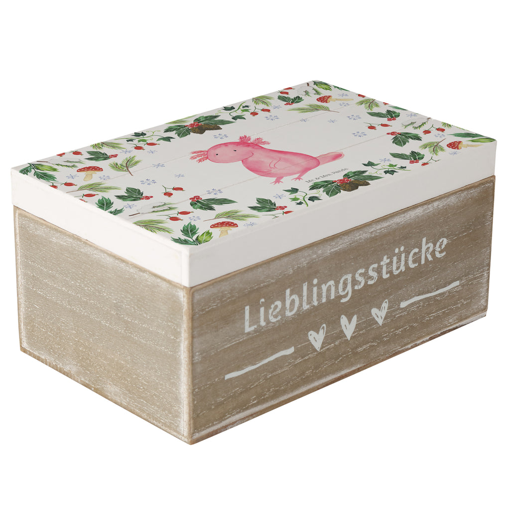 Holzkiste Axolotl Glücklich Holzkiste, Kiste, Schatzkiste, Truhe, Schatulle, XXL, Erinnerungsbox, Erinnerungskiste, Dekokiste, Aufbewahrungsbox, Winter, Weihnachten, Weihnachtsdeko, Nikolaus, Advent, Heiligabend, Wintermotiv