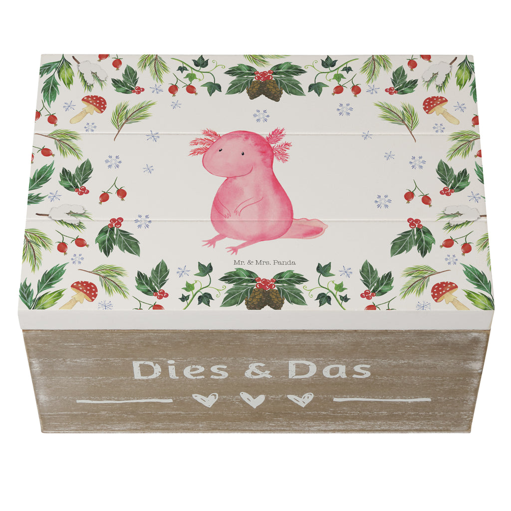Holzkiste Axolotl Glücklich Holzkiste, Kiste, Schatzkiste, Truhe, Schatulle, XXL, Erinnerungsbox, Erinnerungskiste, Dekokiste, Aufbewahrungsbox, Winter, Weihnachten, Weihnachtsdeko, Nikolaus, Advent, Heiligabend, Wintermotiv