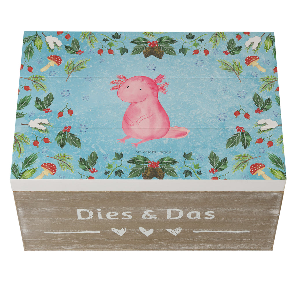Holzkiste Axolotl Glücklich Holzkiste, Kiste, Schatzkiste, Truhe, Schatulle, XXL, Erinnerungsbox, Erinnerungskiste, Dekokiste, Aufbewahrungsbox, Winter, Weihnachten, Weihnachtsdeko, Nikolaus, Advent, Heiligabend, Wintermotiv