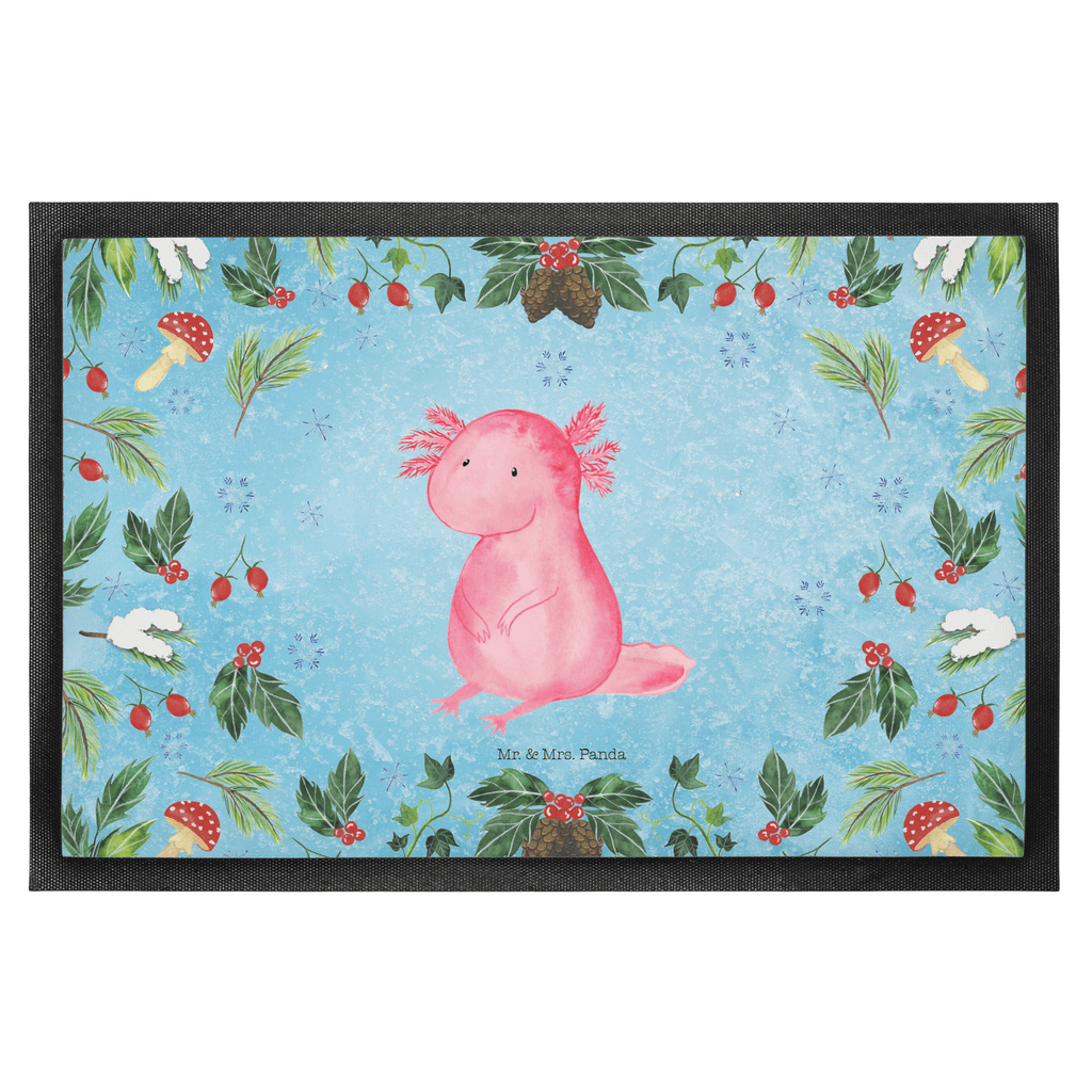 Fußmatte Axolotl Glücklich  Türvorleger, Schmutzmatte, Fußabtreter, Matte, Schmutzfänger, Fußabstreifer, Schmutzfangmatte, Türmatte, Motivfußmatte,  Haustürmatte, Vorleger  Winter, Weihnachten, Weihnachtsdeko, Nikolaus, Advent, Heiligabend, Wintermotiv