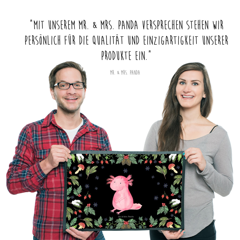 Fußmatte Axolotl Glücklich  Türvorleger, Schmutzmatte, Fußabtreter, Matte, Schmutzfänger, Fußabstreifer, Schmutzfangmatte, Türmatte, Motivfußmatte,  Haustürmatte, Vorleger  Winter, Weihnachten, Weihnachtsdeko, Nikolaus, Advent, Heiligabend, Wintermotiv