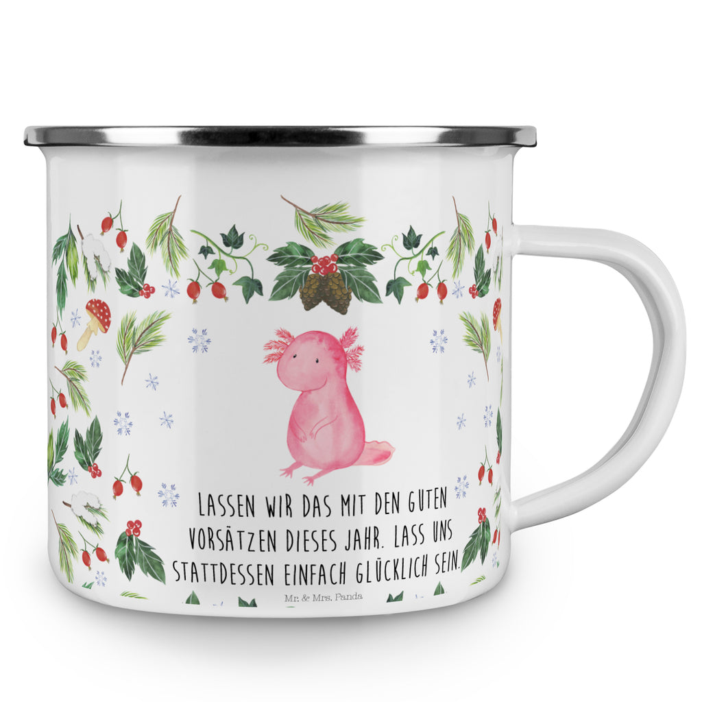 Camping Emaille Tasse Axolotl Glücklich Campingtasse, Trinkbecher, Metalltasse, Outdoor Tasse, Emaille Trinkbecher, Blechtasse Outdoor, Emaille Campingbecher, Edelstahl Trinkbecher, Metalltasse für Camping, Kaffee Blechtasse, Camping Tasse Metall, Winter, Weihnachten, Weihnachtsdeko, Nikolaus, Advent, Heiligabend, Wintermotiv