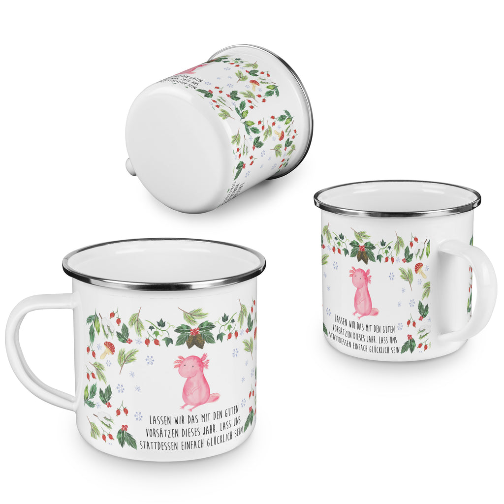 Camping Emaille Tasse Axolotl Glücklich Campingtasse, Trinkbecher, Metalltasse, Outdoor Tasse, Emaille Trinkbecher, Blechtasse Outdoor, Emaille Campingbecher, Edelstahl Trinkbecher, Metalltasse für Camping, Kaffee Blechtasse, Camping Tasse Metall, Winter, Weihnachten, Weihnachtsdeko, Nikolaus, Advent, Heiligabend, Wintermotiv