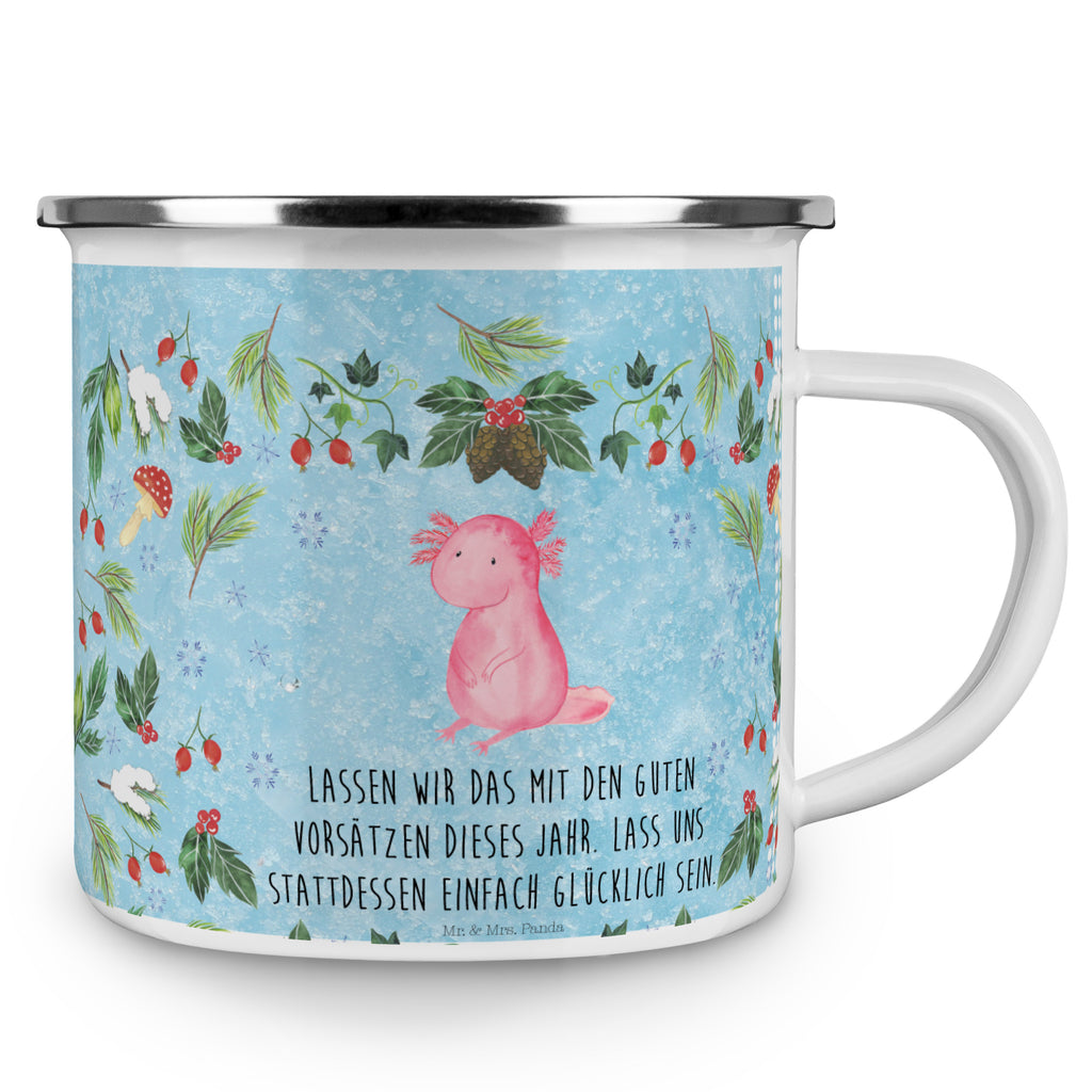 Camping Emaille Tasse Axolotl Glücklich Campingtasse, Trinkbecher, Metalltasse, Outdoor Tasse, Emaille Trinkbecher, Blechtasse Outdoor, Emaille Campingbecher, Edelstahl Trinkbecher, Metalltasse für Camping, Kaffee Blechtasse, Camping Tasse Metall, Winter, Weihnachten, Weihnachtsdeko, Nikolaus, Advent, Heiligabend, Wintermotiv