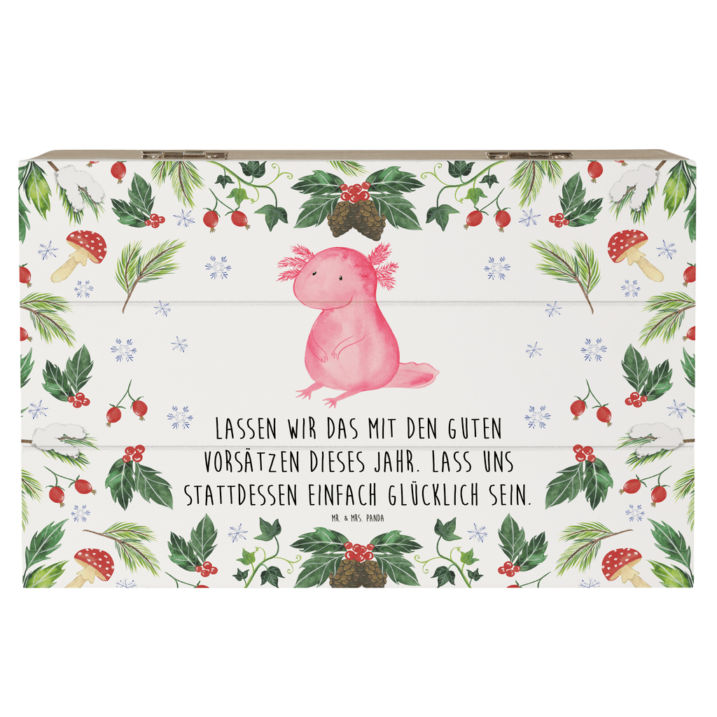 Holzkiste Axolotl Glücklich Holzkiste, Kiste, Schatzkiste, Truhe, Schatulle, XXL, Erinnerungsbox, Erinnerungskiste, Dekokiste, Aufbewahrungsbox, Winter, Weihnachten, Weihnachtsdeko, Nikolaus, Advent, Heiligabend, Wintermotiv