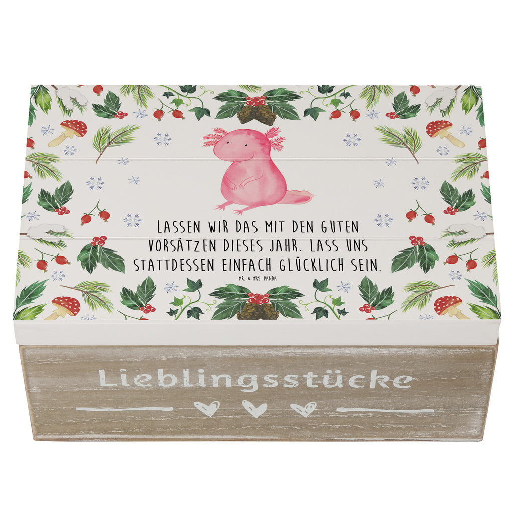 Holzkiste Axolotl Glücklich Holzkiste, Kiste, Schatzkiste, Truhe, Schatulle, XXL, Erinnerungsbox, Erinnerungskiste, Dekokiste, Aufbewahrungsbox, Winter, Weihnachten, Weihnachtsdeko, Nikolaus, Advent, Heiligabend, Wintermotiv