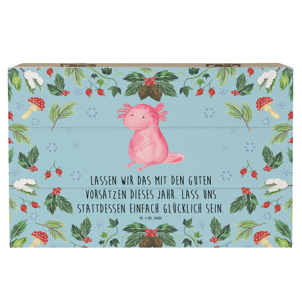 Holzkiste Axolotl Glücklich Holzkiste, Kiste, Schatzkiste, Truhe, Schatulle, XXL, Erinnerungsbox, Erinnerungskiste, Dekokiste, Aufbewahrungsbox, Winter, Weihnachten, Weihnachtsdeko, Nikolaus, Advent, Heiligabend, Wintermotiv