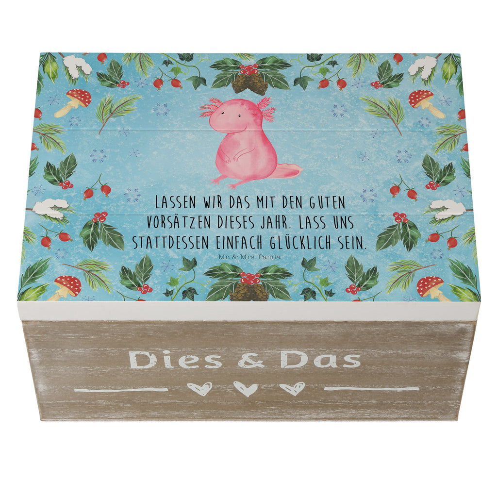 Holzkiste Axolotl Glücklich Holzkiste, Kiste, Schatzkiste, Truhe, Schatulle, XXL, Erinnerungsbox, Erinnerungskiste, Dekokiste, Aufbewahrungsbox, Winter, Weihnachten, Weihnachtsdeko, Nikolaus, Advent, Heiligabend, Wintermotiv