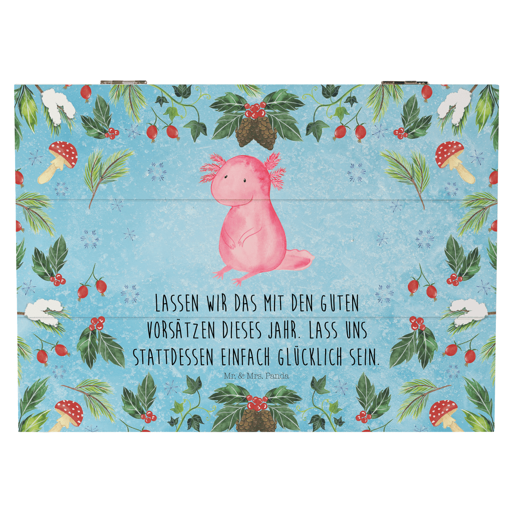 Holzkiste Axolotl Glücklich Holzkiste, Kiste, Schatzkiste, Truhe, Schatulle, XXL, Erinnerungsbox, Erinnerungskiste, Dekokiste, Aufbewahrungsbox, Winter, Weihnachten, Weihnachtsdeko, Nikolaus, Advent, Heiligabend, Wintermotiv